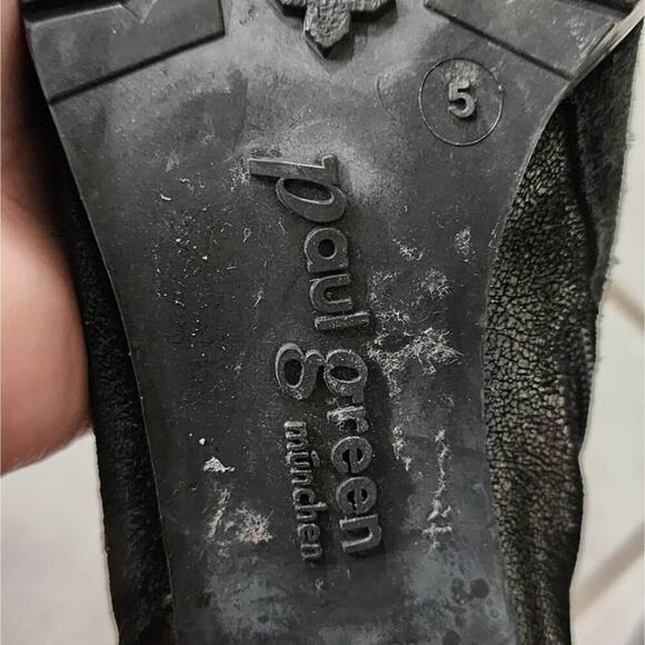 Paul Green rocking ankle boots black suede and metallic leather women's Size 7.5 - Picture 12 of 13